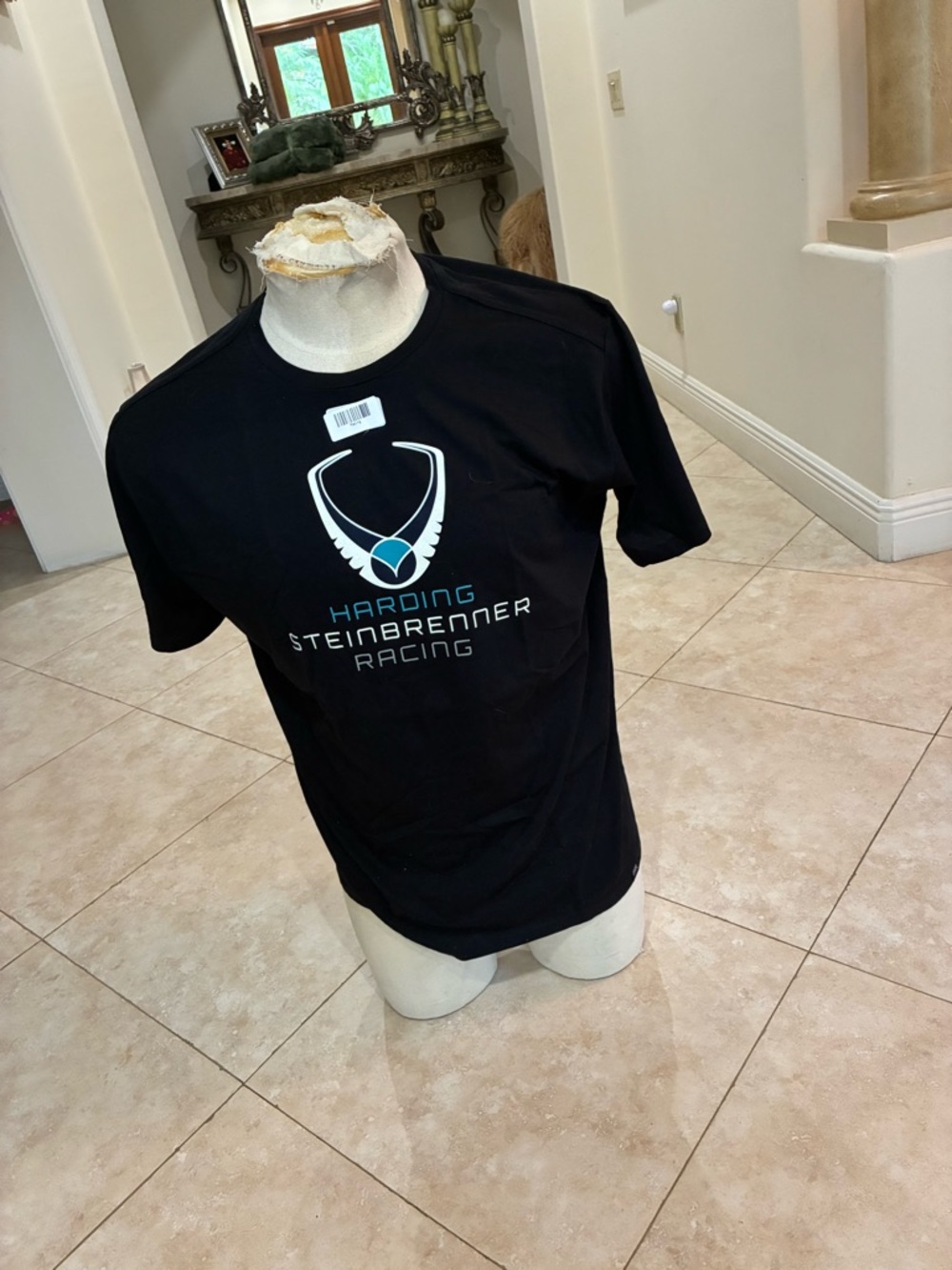 New Era Black Harding Steinbrenner Racing Logo Tee